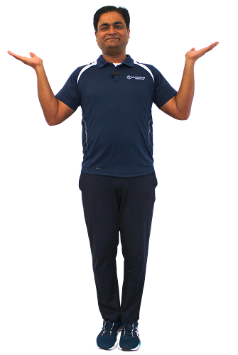 Demonstrate where you feel pain on the body